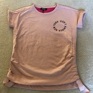 DKNY girls pink Logo T-shirt size large